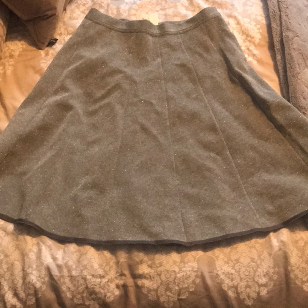 Metallic silver knit a-line skirt size 46